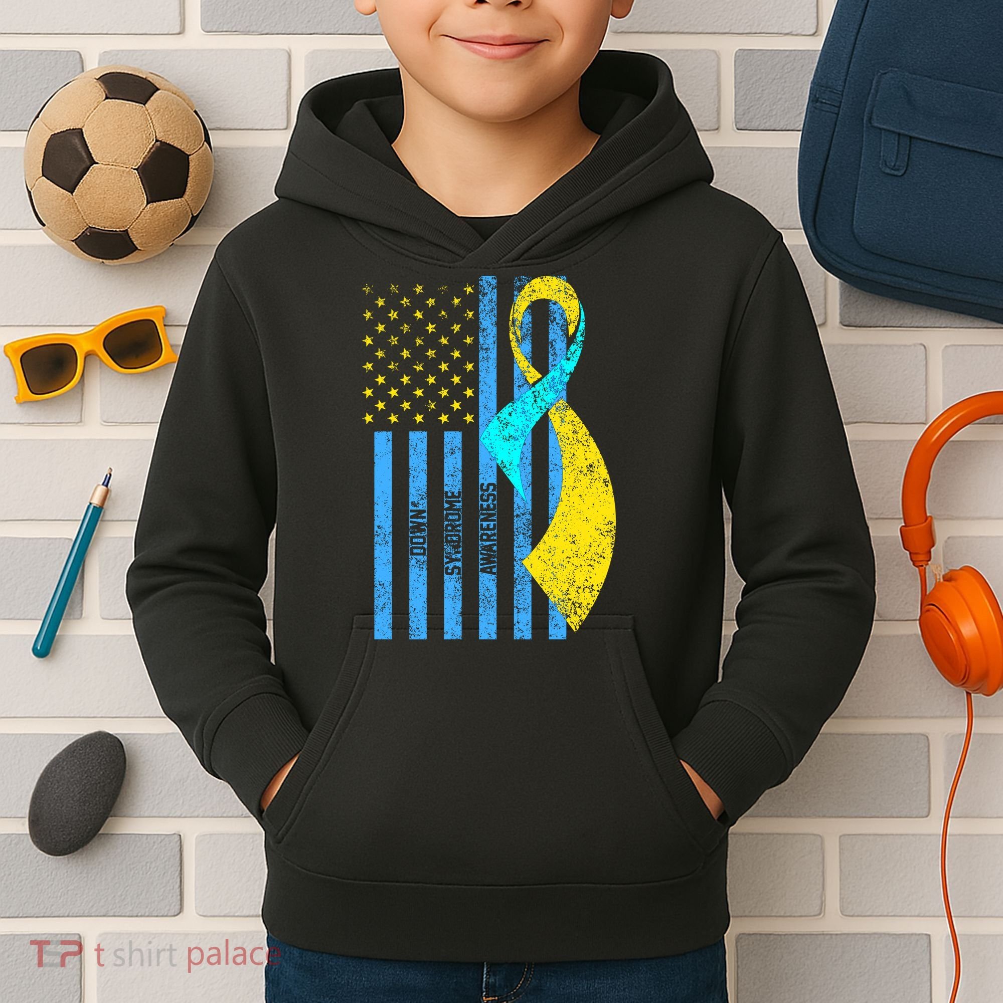 Down Syndrome Awareness Flag Kids Hoodie