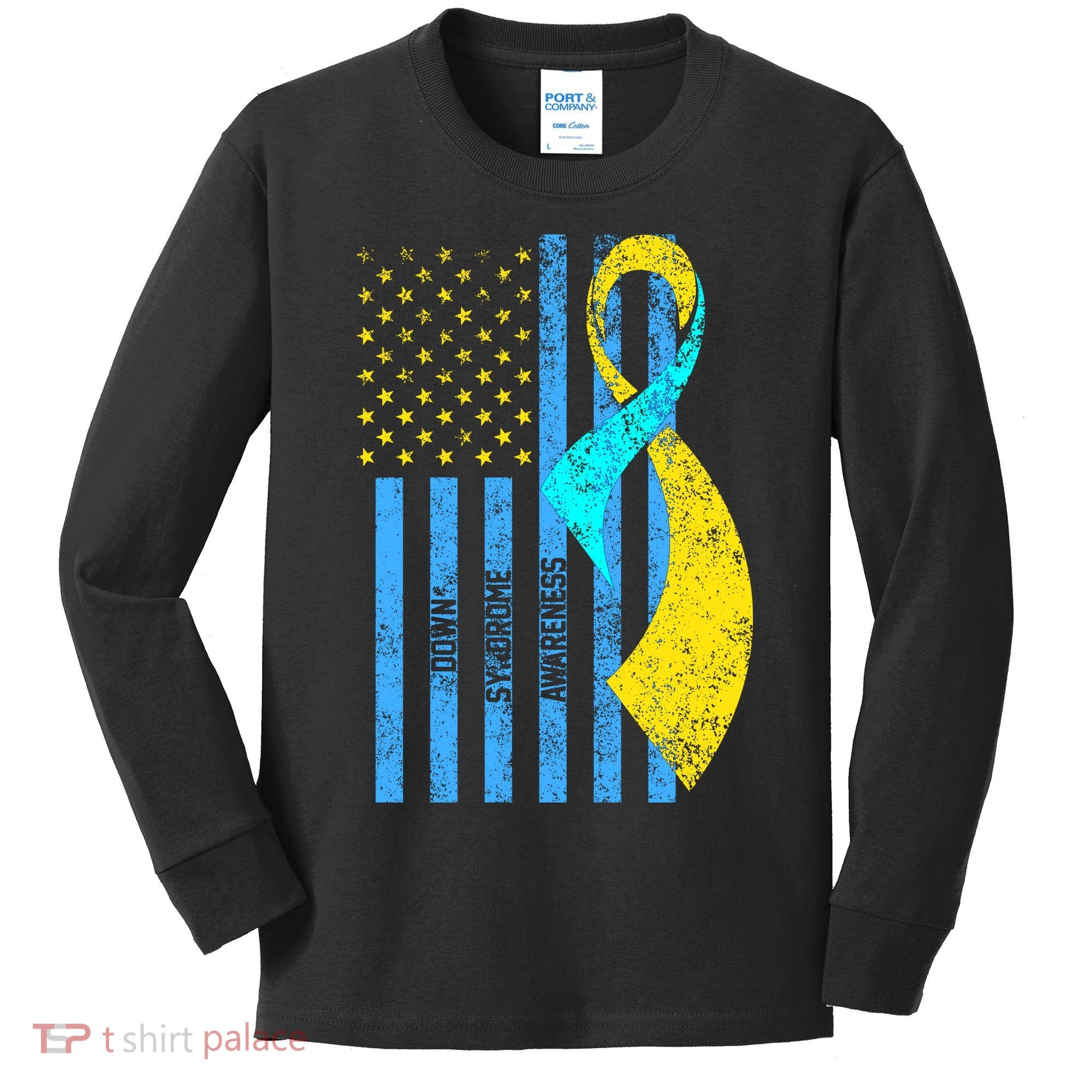 Down Syndrome Awareness Flag Kids Long Sleeve Shirt