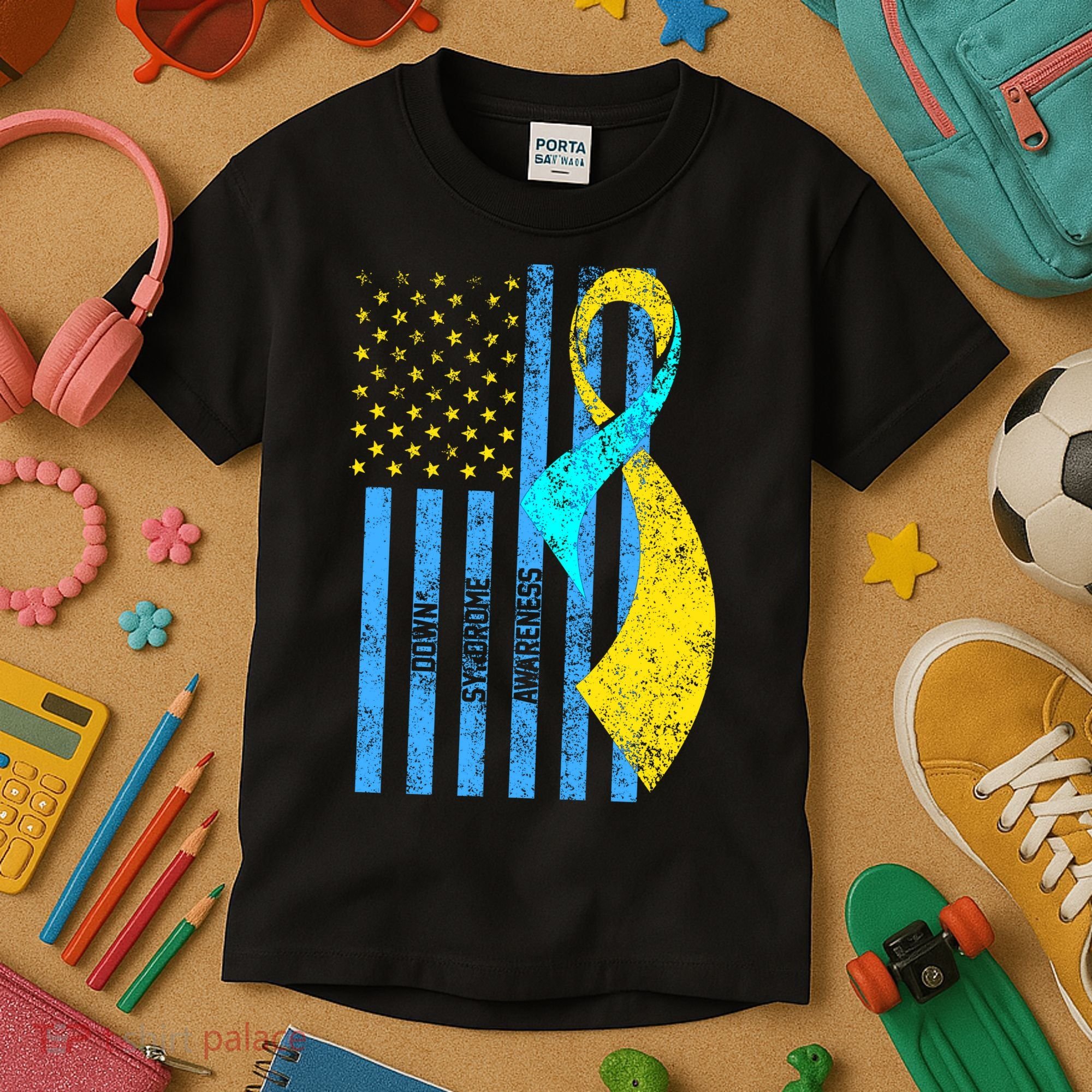 Down Syndrome Awareness Flag Kids T-Shirt