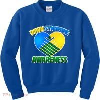 Down Syndrome Awareness Hands Of Love Kids Sweatshirt thumb 0