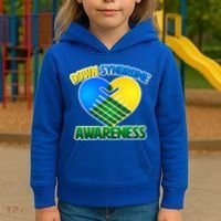 Down Syndrome Awareness Hands Of Love Kids Hoodie thumb 3