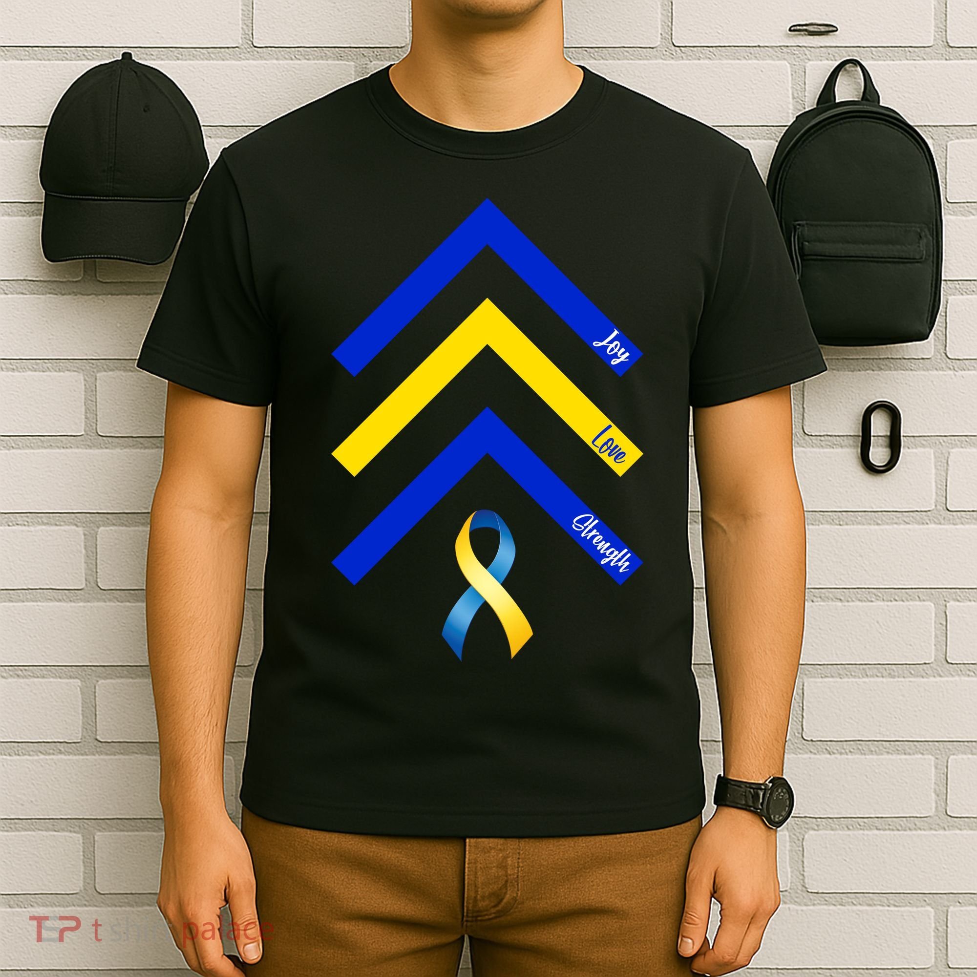 Down Syndrome Awareness Joy Love Strength  T-Shirt