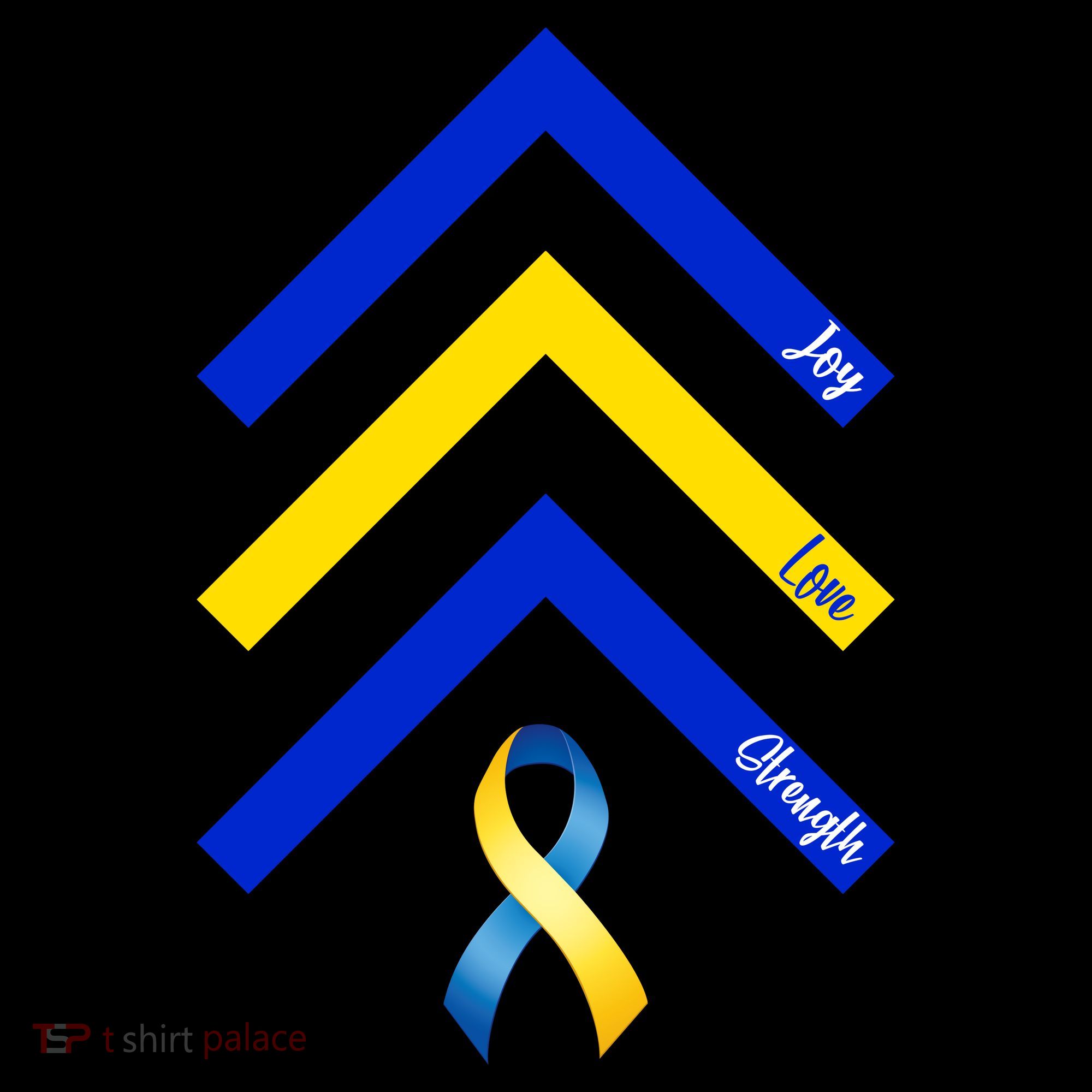Down Syndrome Awareness Joy Love Strength  T-Shirt