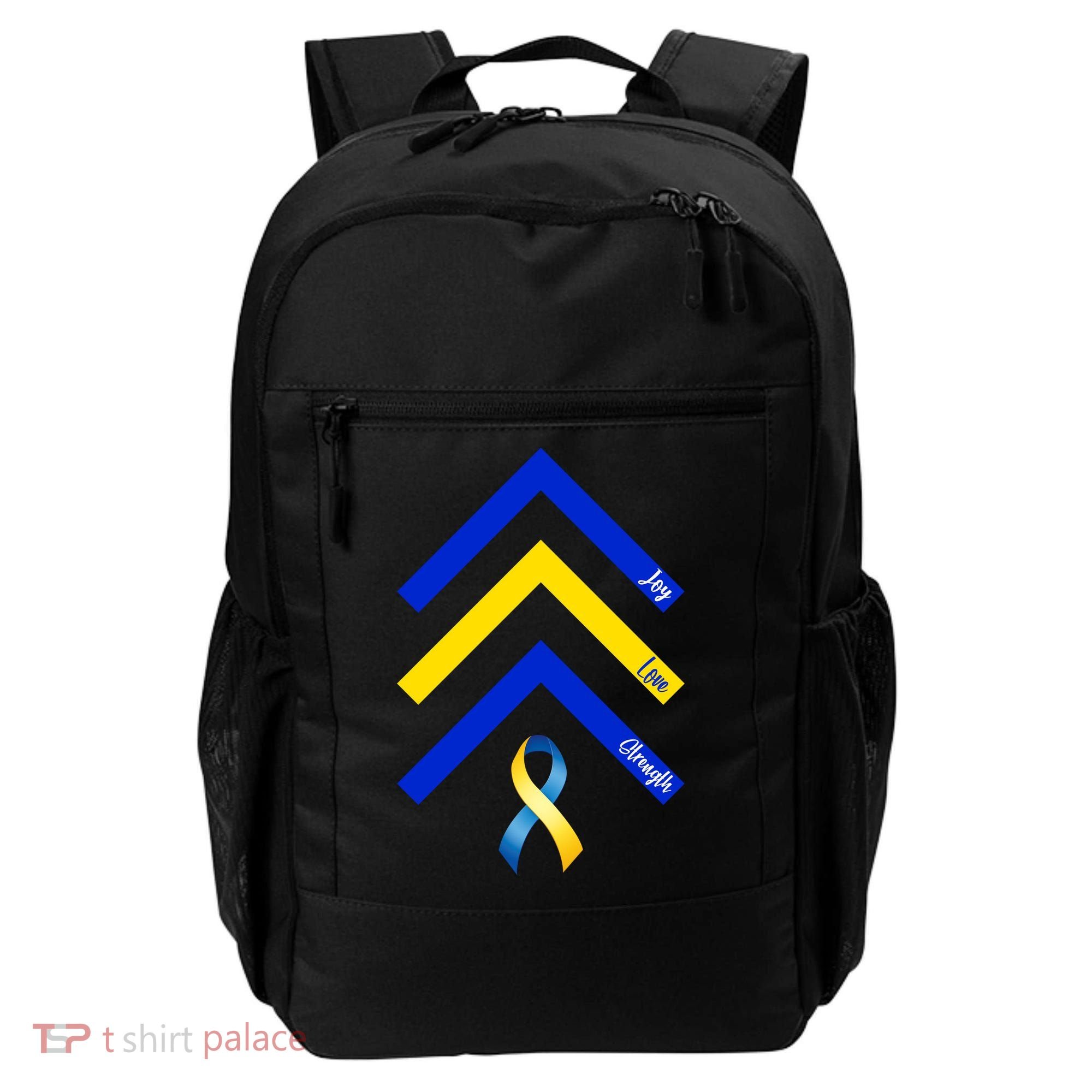 Down Syndrome Awareness Joy Love Strength  Backpack