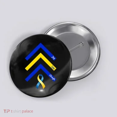 Down Syndrome Awareness Joy Love Strength  Button