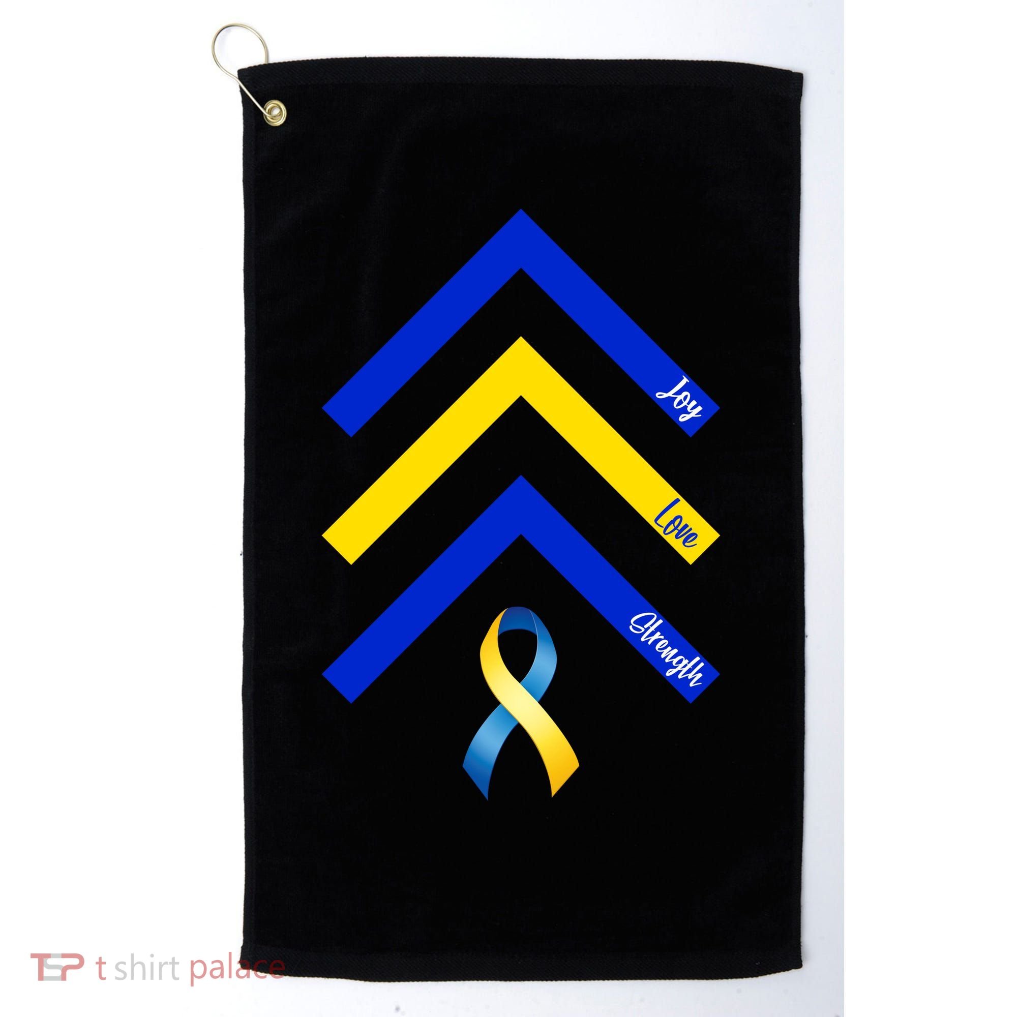Down Syndrome Awareness Joy Love Strength  Golf Towel