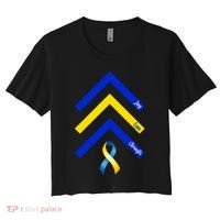 Down Syndrome Awareness Joy Love Strength  Women's Crop Top Tee thumb 0