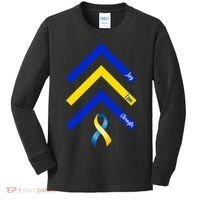 Down Syndrome Awareness Joy Love Strength  Kids Long Sleeve Shirt thumb 0