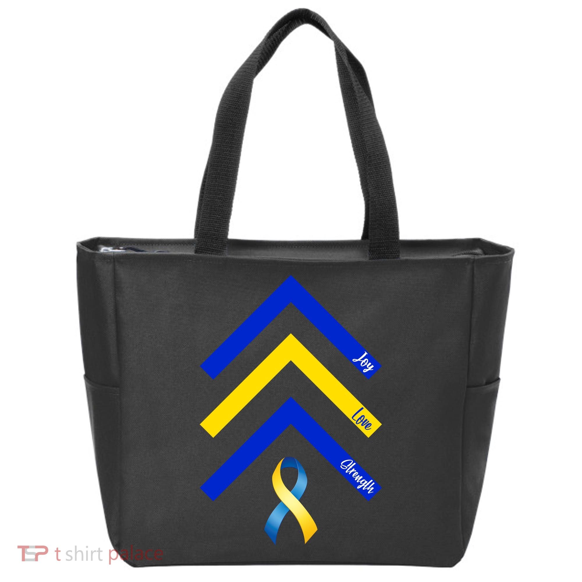 Down Syndrome Awareness Joy Love Strength  Tote Bag
