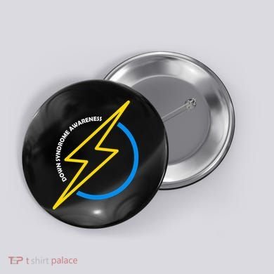 Down Syndrome Awareness Lightning Bolt Button