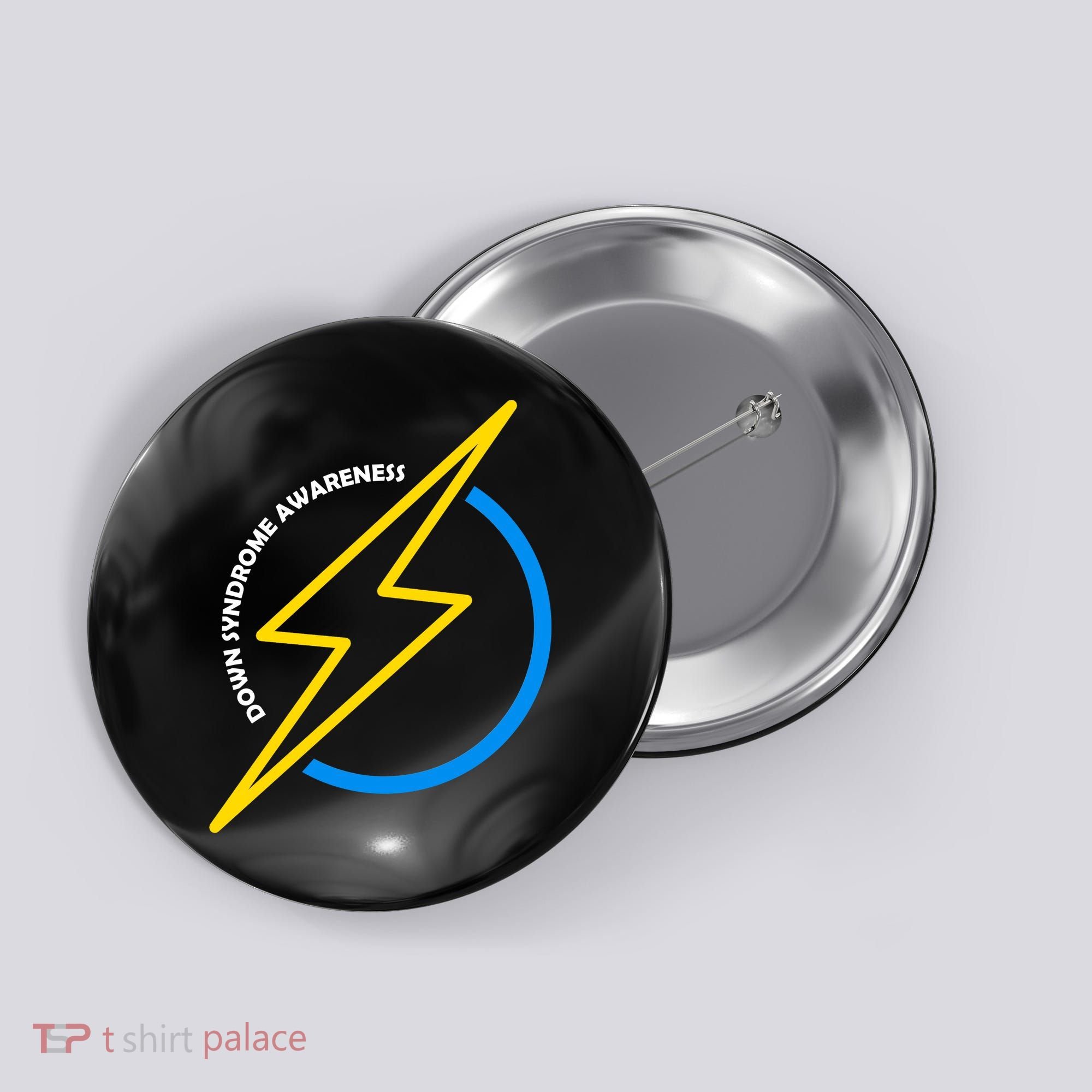 Down Syndrome Awareness Lightning Bolt Button
