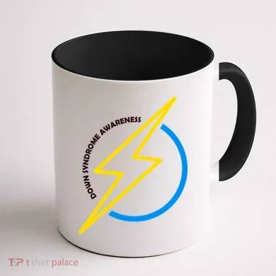Down Syndrome Awareness Lightning Bolt Coffee Mug back