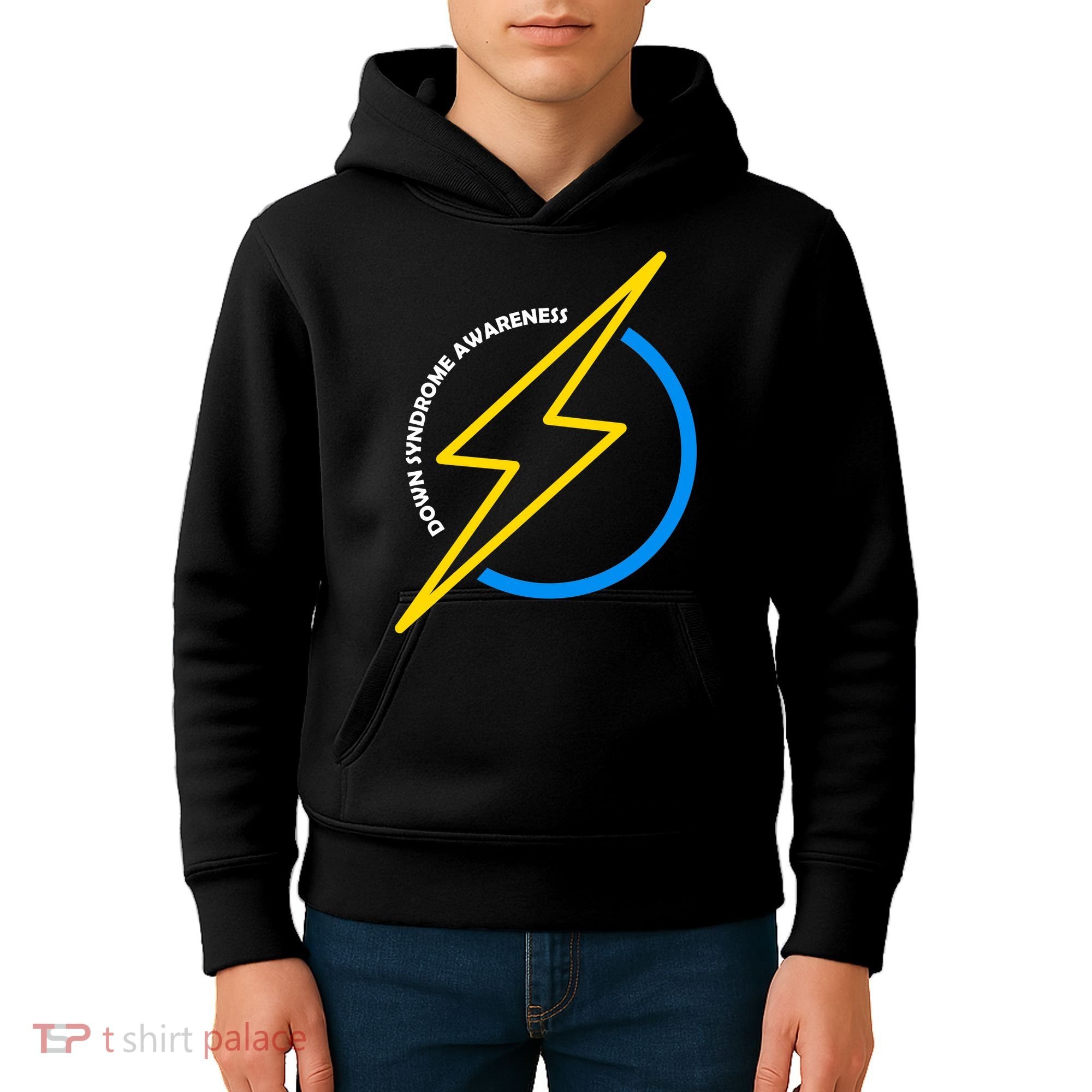 Down Syndrome Awareness Lightning Bolt Kids Hoodie