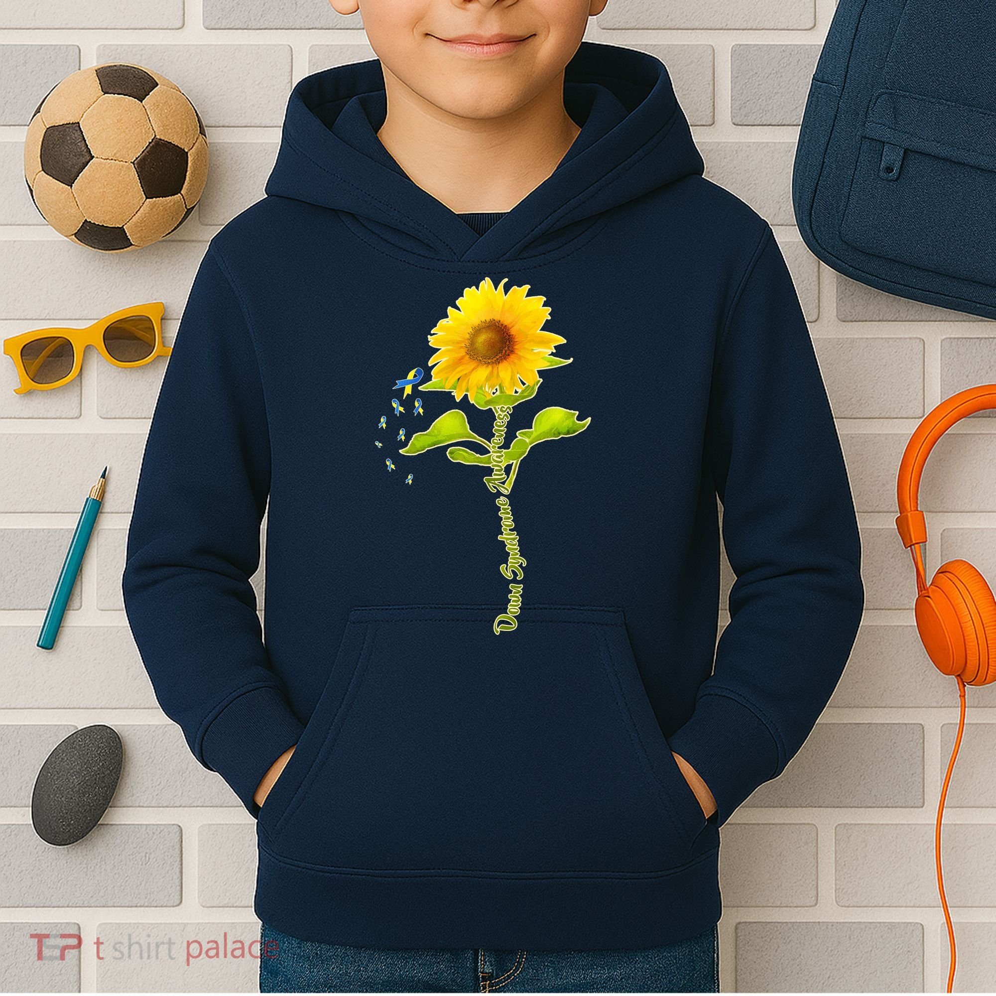 Down Syndrome Awareness Sunflower Kids Hoodie