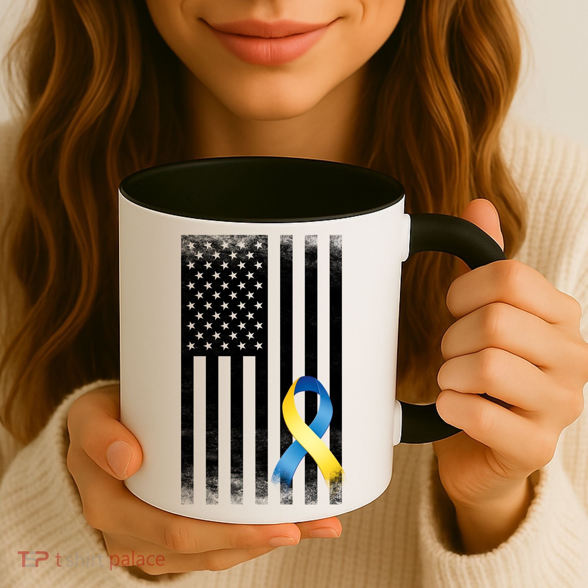 Down Syndrome Awareness USA Flag Coffee Mug