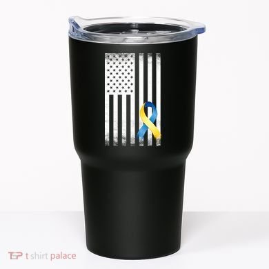Down Syndrome Awareness USA Flag Tumbler