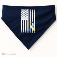 Down Syndrome Awareness USA Flag USA-Made Doggie Bandana thumb 0