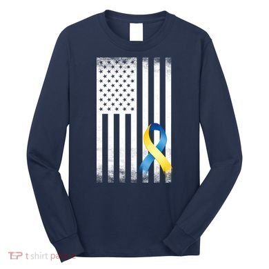 Down Syndrome Awareness USA Flag Long Sleeve Shirt