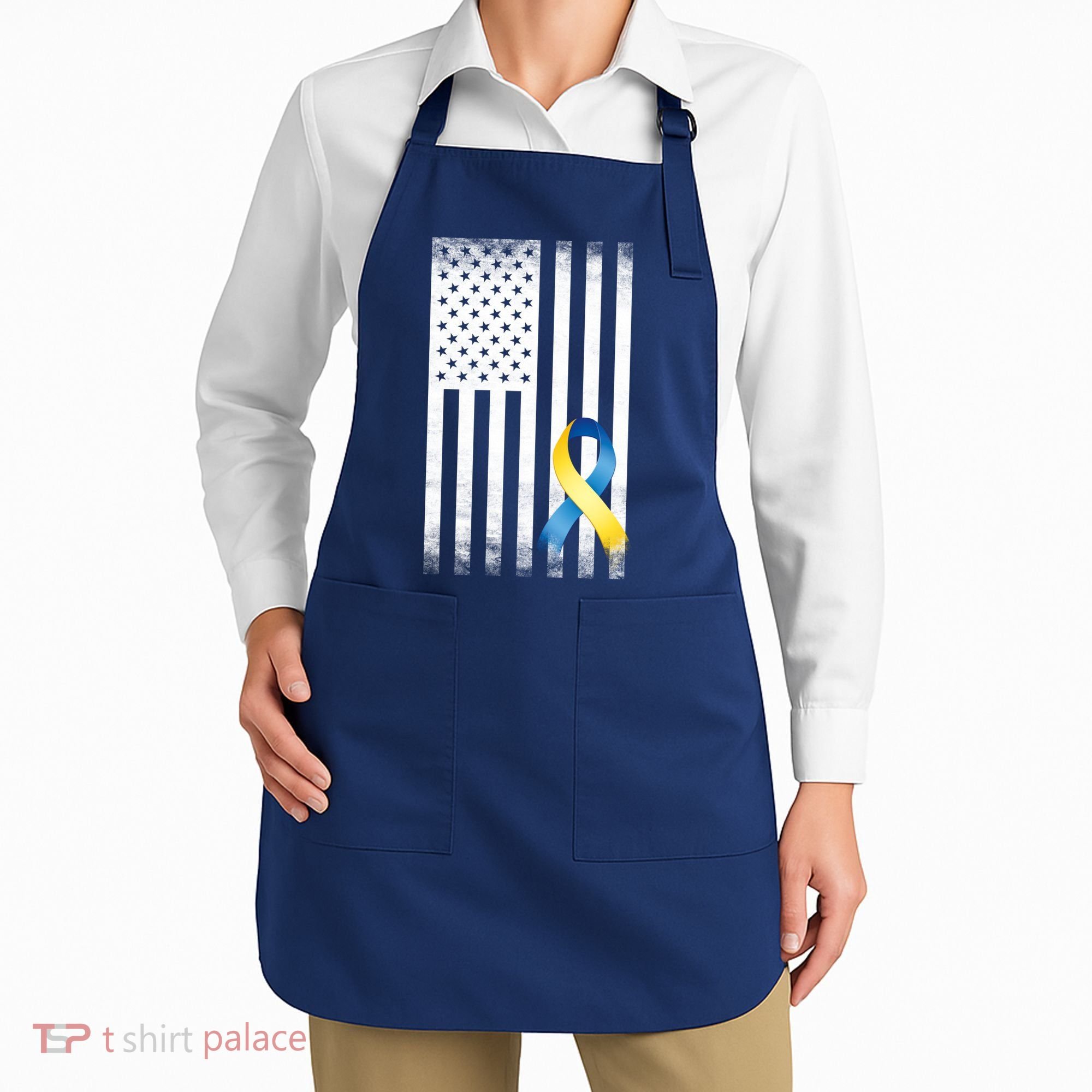 Down Syndrome Awareness USA Flag Apron