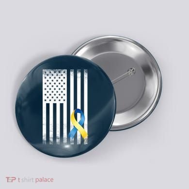 Down Syndrome Awareness USA Flag Button