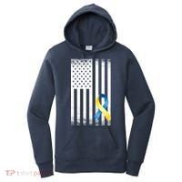 Down Syndrome Awareness USA Flag Women's Hoodie thumb 0