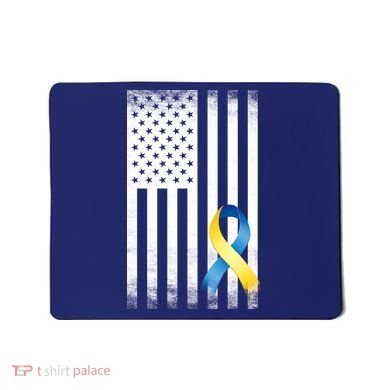Down Syndrome Awareness USA Flag Mousepad