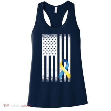 Down Syndrome Awareness USA Flag Women's Tank Top