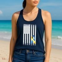 Down Syndrome Awareness USA Flag Women's Tank Top thumb 2