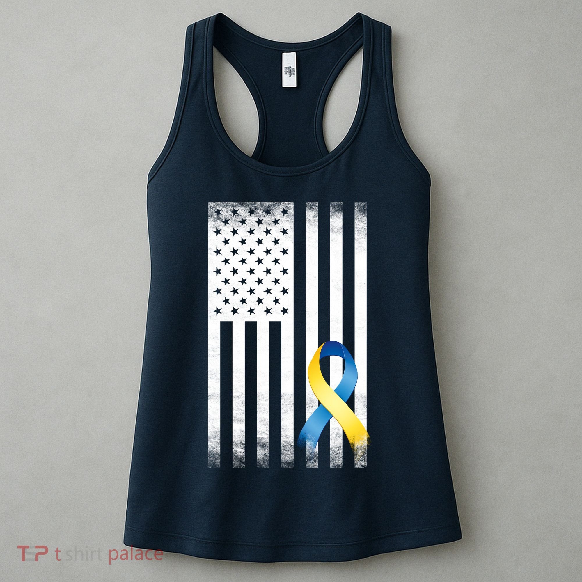 Down Syndrome Awareness USA Flag Women's Tank Top