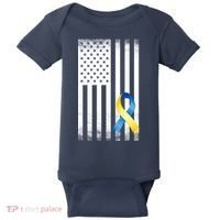 Down Syndrome Awareness USA Flag Baby Bodysuit thumb 0