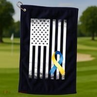 Down Syndrome Awareness USA Flag Golf Towel thumb 1