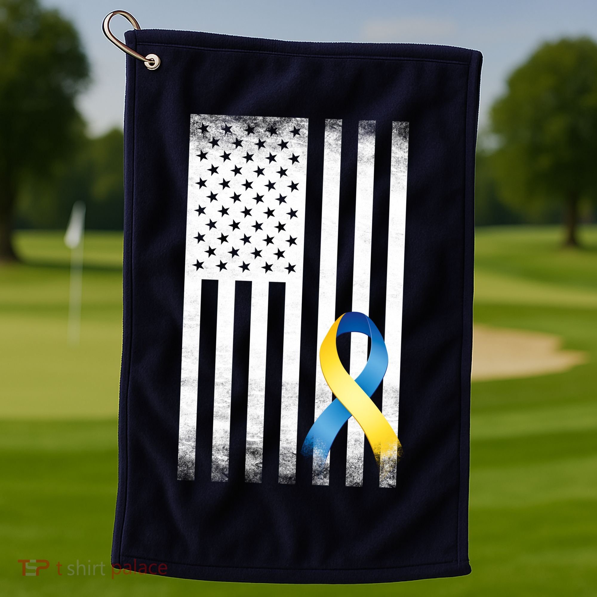 Down Syndrome Awareness USA Flag Golf Towel