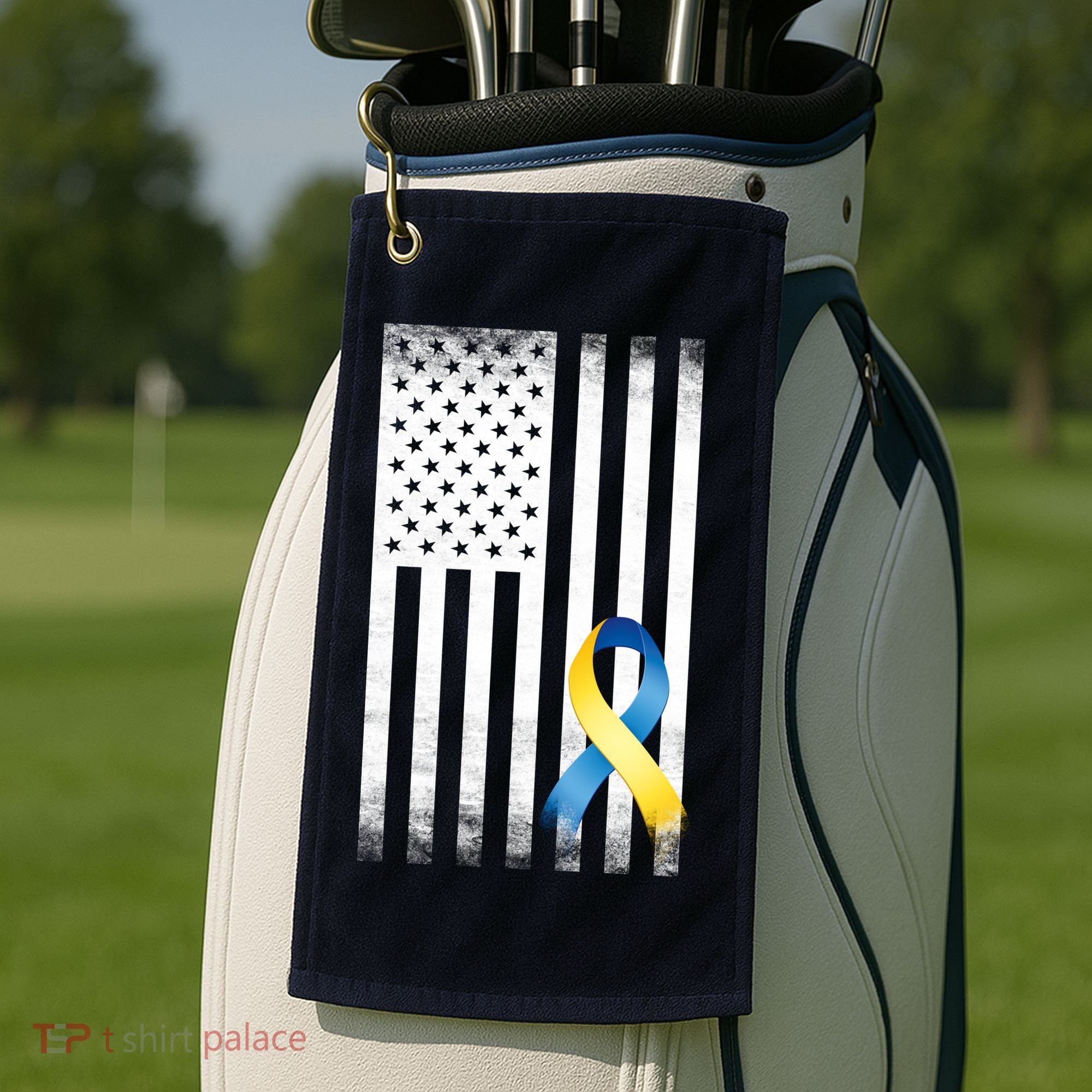 Down Syndrome Awareness USA Flag Golf Towel