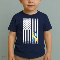 Down Syndrome Awareness USA Flag Toddler T-Shirt thumb 2