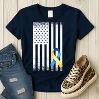Down Syndrome Awareness USA Flag Women's T-Shirt thumb 3