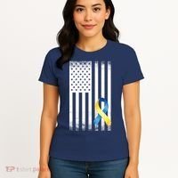 Down Syndrome Awareness USA Flag Women's T-Shirt thumb 4