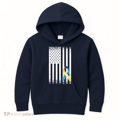Down Syndrome Awareness USA Flag Kids Hoodie