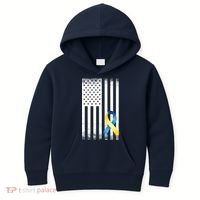 Down Syndrome Awareness USA Flag Kids Hoodie thumb 0