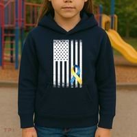 Down Syndrome Awareness USA Flag Kids Hoodie thumb 3
