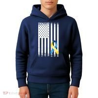 Down Syndrome Awareness USA Flag Kids Hoodie thumb 4