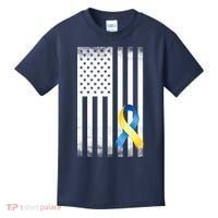 Down Syndrome Awareness USA Flag Kids T-Shirt thumb 0