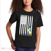 Down Syndrome Awareness USA Flag Kids T-Shirt thumb 2