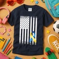 Down Syndrome Awareness USA Flag Kids T-Shirt thumb 3