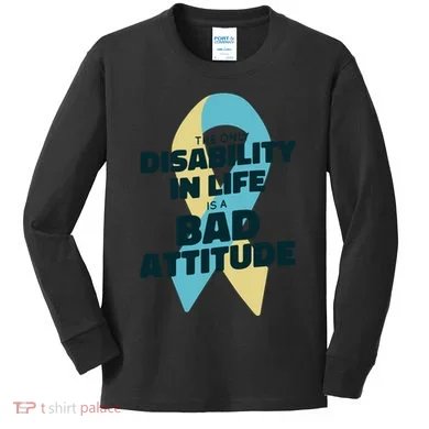Down Syndrome Bad Attitude Kids Long Sleeve Shirt