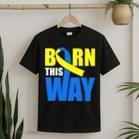 Down Syndrome Born This Way Ribbon T-Shirt thumb 2