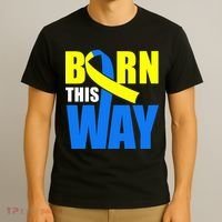 Down Syndrome Born This Way Ribbon T-Shirt thumb 3