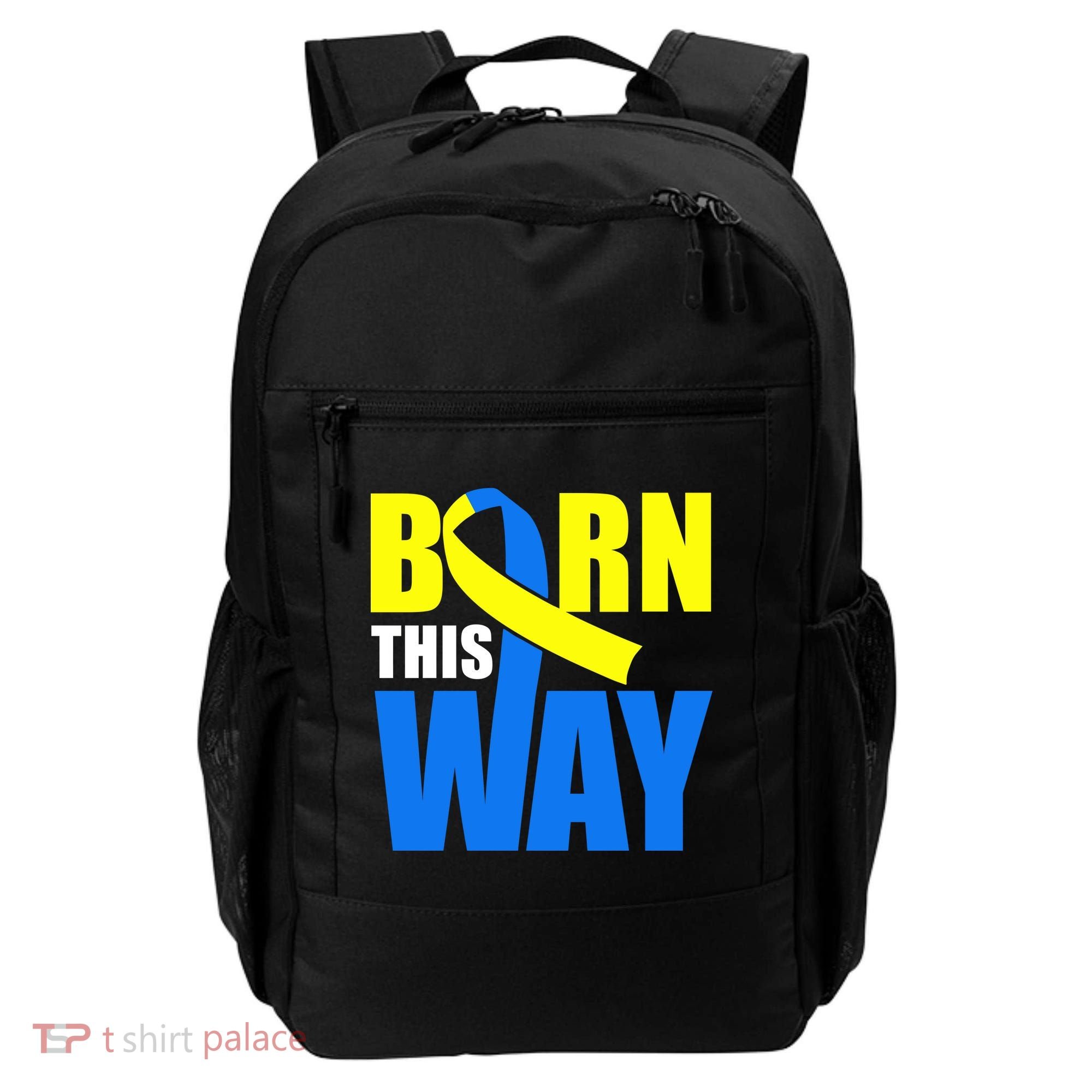 Down Syndrome Born This Way Ribbon Backpack