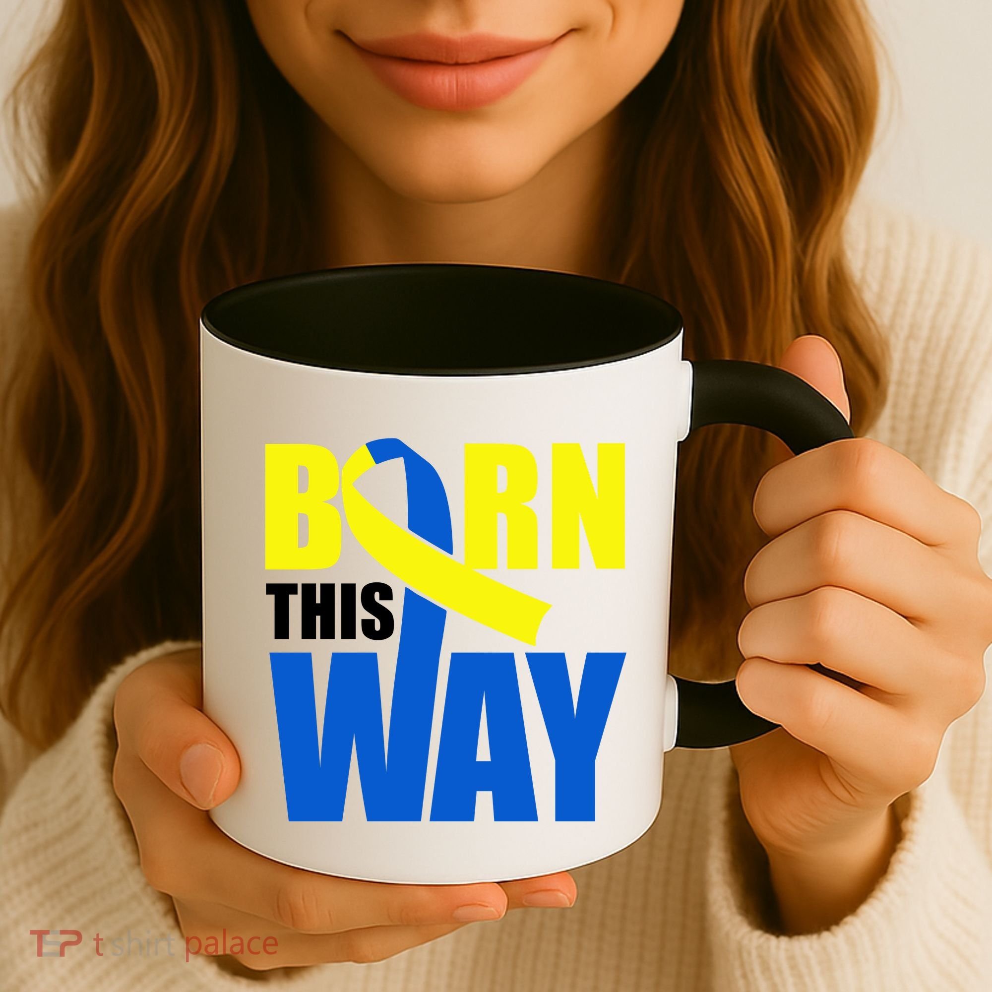 Down Syndrome Born This Way Ribbon Coffee Mug