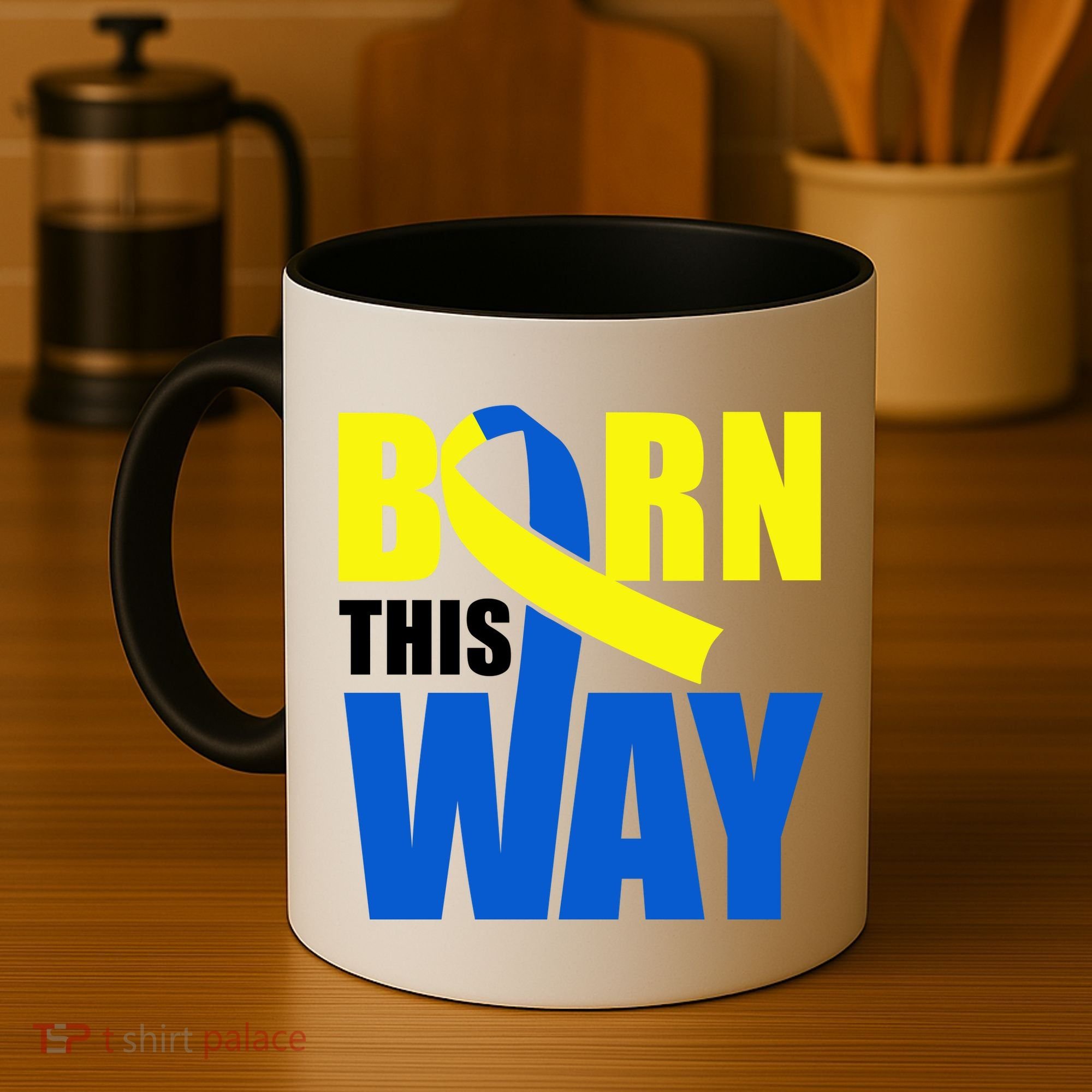 Down Syndrome Born This Way Ribbon Coffee Mug