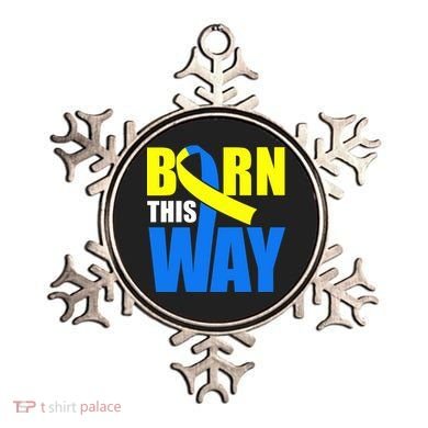 Down Syndrome Born This Way Ribbon Ornament